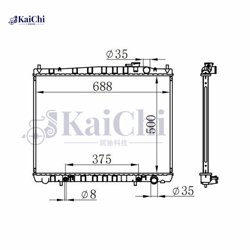 2075 Aluminum Core High Flow Radiator Nissan Pathfinder 3.3L 1996-2000 / INFINITI QX4 3.3L 1997-2000