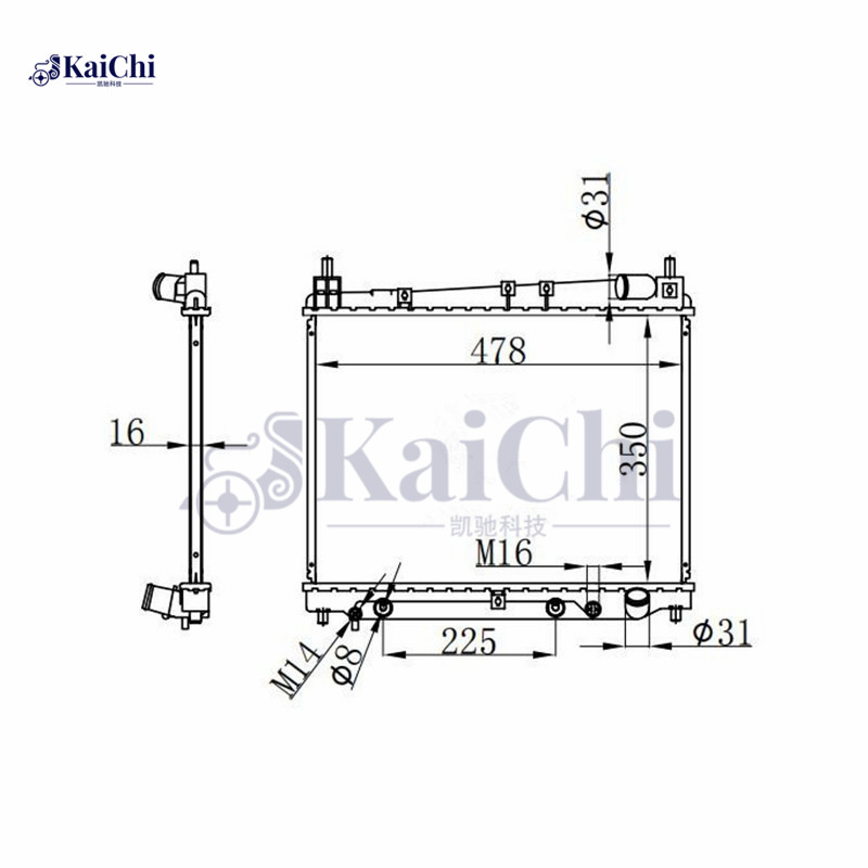 2305 Engine Cooling Radiator Toyota Echo 1.5L 2000-2005 / Scion xA 1.5L 2004-2006