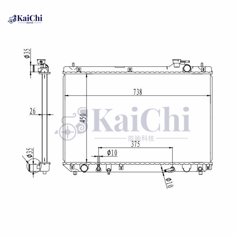2377 Auto Radiator Assembly Toyota Highlander 3.0L/3.3L 2001-2007  With Towing Package