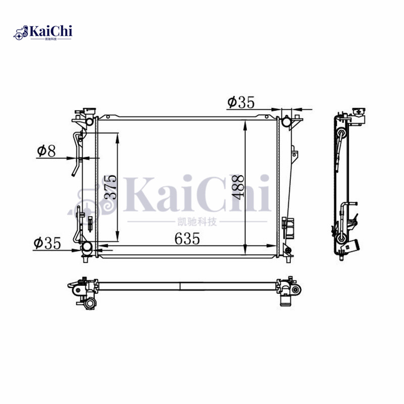 2831 Aluminum Core Radiator Hyundai Azera 3.3L/3.8L 2006-2011 / Hyundai Sonata 2.4L/3.3L 2006-2010