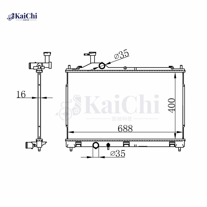 13470 Aluminum Car Radiator For 14-20 Mitsubishi Outlander 2.4L 3.0L/18-20 Outlander PHEV 2.0L
