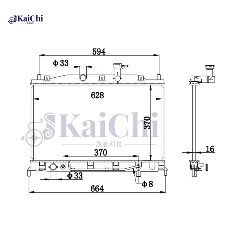 2896 Replacement Auto Radiator Hyundai Accent 1.6L 2006-2011 / Dodge Attitude 1.4L/1.6L 2006-2011