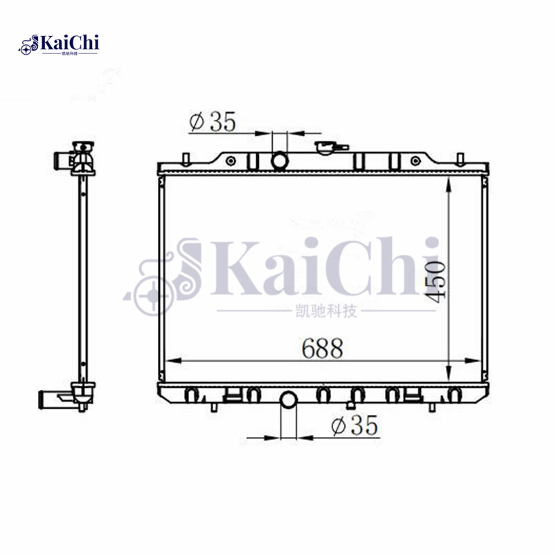 13047 Aluminum Core Car Engine Cooling Radiator For 08-15 Nissan Rogue 2.5L 21400JM00A