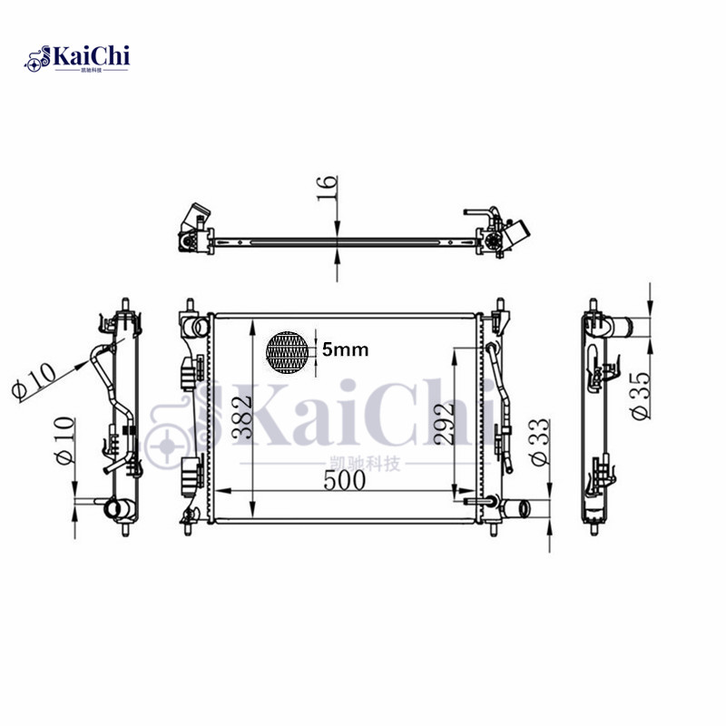 13253 Car Cooling Radiator Hyundai Accent 1.6L 2012-2017 / Kia Rio 1.6L 2012-2017 / Dodge Attitude 1.4L/1.6L 2012-2014