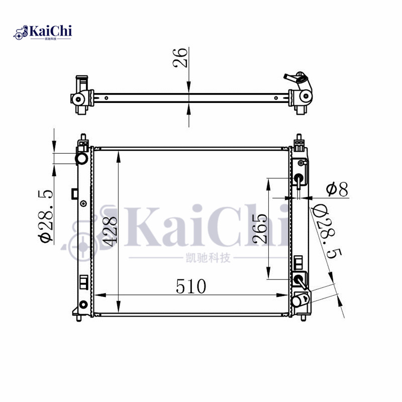 13260 Auto Radiator Assembly Nissan Micra 1.6L 2015-2019 / Nissan Versa 1.6L/1.8L 2012-2019 / Nissan March 1.6L 2012-2019