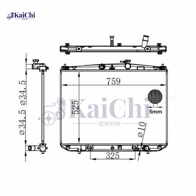13450 Aluminum Core Cooling Radiator Toyota Highlander 2.7L/3.5L Except Towing Package 2014-2017