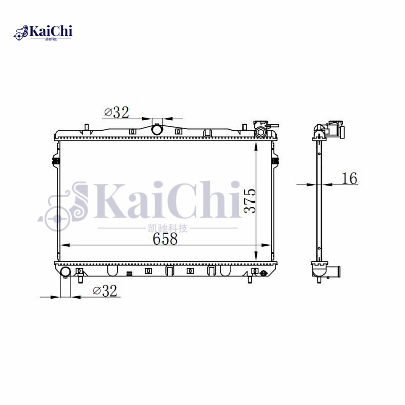 62298 Aluminum Core Radiator Hyundai Elantra MK II 1.6L/1.8L 1996-2000 Manual / Hyundai Tiburon 1.6L 1999-2002 Manual