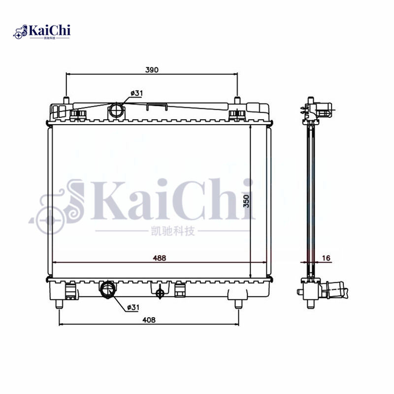 64671A Auto Radiator Toyota Yaris KSP90 1.0GPL/1.0VVTi 2005-2011 Manual / Toyota Yaris SCP90 1.3VVTi 2005-2010 Manual / Toyota Yaris/Vios Saloon NCP92/SCP92 1.3L 2005-2013 Manual
