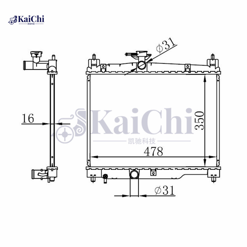 64789A Engine Cooling Radiator Toyota Yaris/VITZ SCP10 1.0L 1999-2005 Manual / Toyota Yaris/VITZ SCP12/SCP13 1.3L 2002-2005 Manual