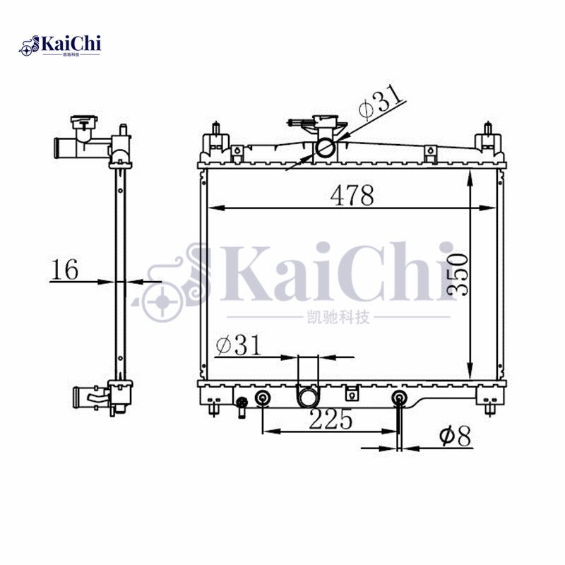 64801 Engine Cooling Radiator Toyota Yaris/VITZ SCP10 1.0L 1999-2005  / Toyota Yaris/VITZ SCP12/SCP13 1.3L 2002-2005