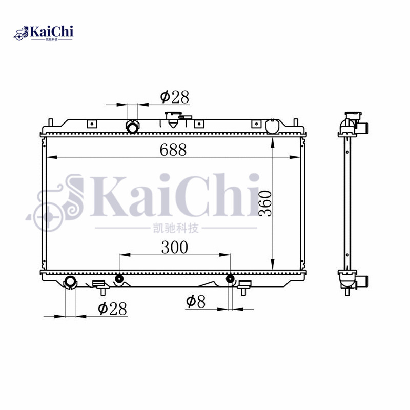 67345A Engine Cooling Radiator Nissan Almera II Hatchback N16 1.5L 2000-2006 / Nissan Almera II Hatchback N16 1.8L 2000-2006 / Nissan Primera P12 1.6L 2002-2008 / Nissan Primera P12 1.8L 2002-2008