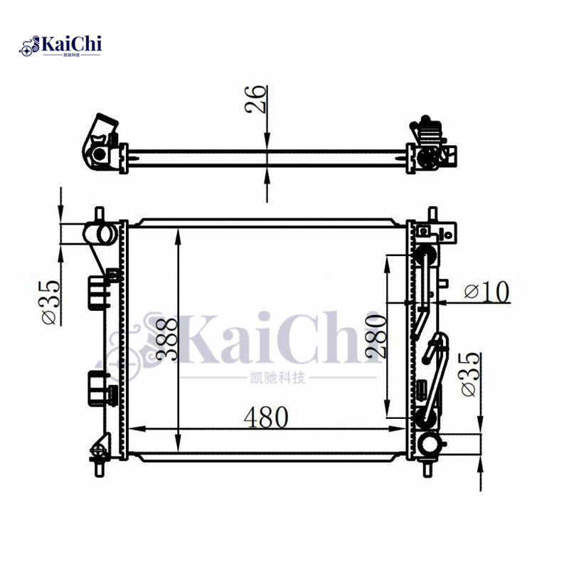 67608 Engine Cooling Radiator Hyundai Elantra MK V MD 1.6CRDi 2011-2015 / Hyundai i30 MK II GD 1.4CRDi/1.6CRDi 2011-2016 / Hyundai i30 Coupe 1.4CRDi/1.6CRDi 2013- / Kia Ceed JD 1.4CRDi/1.6CRDi 2012-