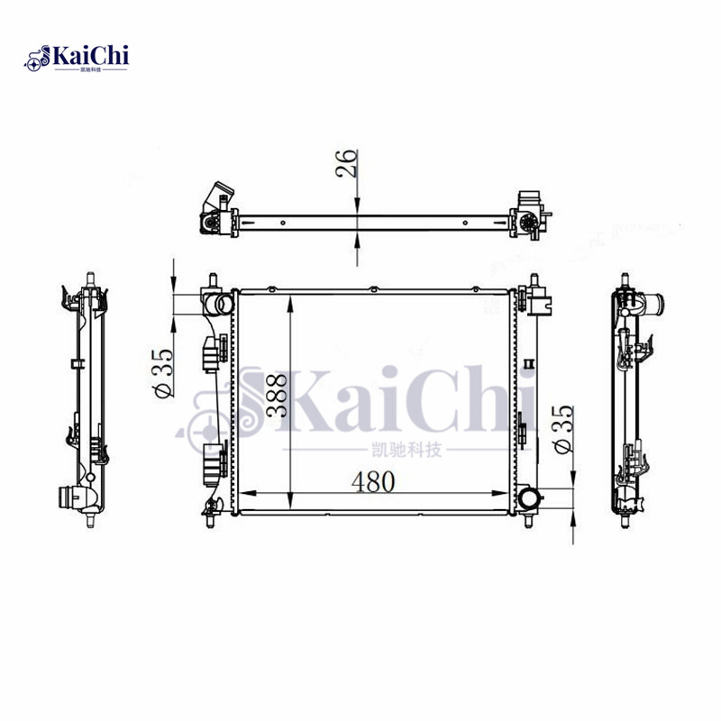 67611 Engine Cooling Radiator Hyundai i20 MK I PB/PBT 1.1CRDi/1.4CRDi 2008-2015 Manual /Hyundai Accent MK IV RB 1.6CRDi 2011- Manual / Kia Rio MK III UB 1.1CRDi 2011- Manual