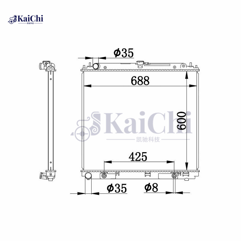 68717 Auto Parts Radiator Nissan NP300 Navara D40 2.5DCI/2.5DCI 4WD 2007- / Nissan NP300 D22 2.5DCI 4x4 2008- / Nissan Pathfinder III R51 2.5DCI 4WD 2005-
