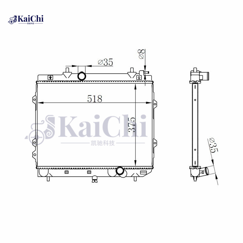 253102F700 Engine Cooling Radiator Kia Cerato I Saloon LD 1.6CRDi 2005-2009 Manual / Kia Cerato I Hatchback LD 1.6CRDi 2005-2008 Manual