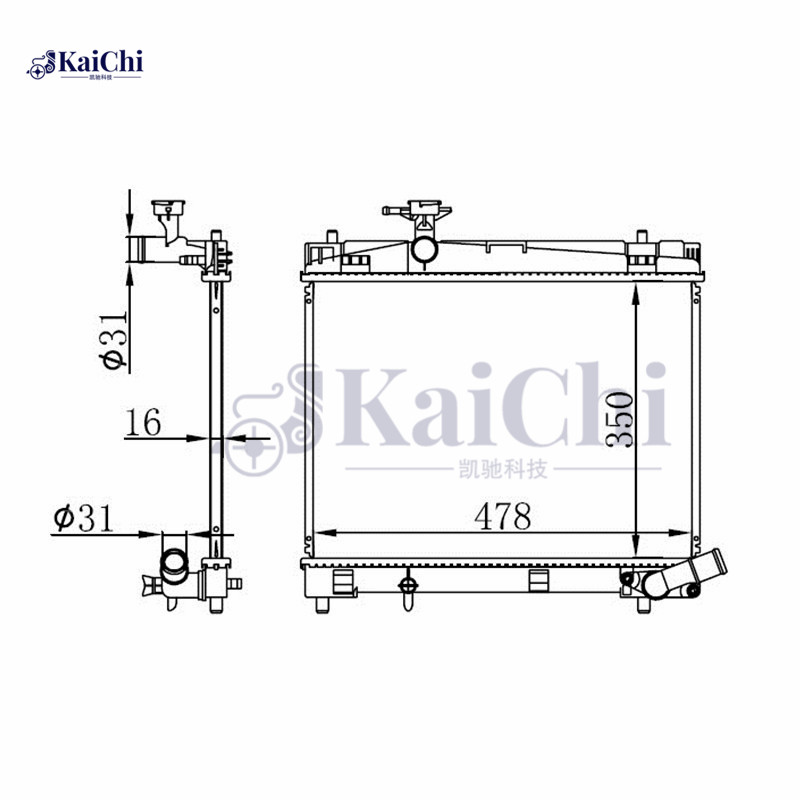 646868 Engine Cooling Radiator Subaru Trezia NSP120X 1.3L 2011- / Toyota Yaris P13 NSP130 1.3L 2011- / Toyota Yaris Hatchback Van P13 NSP130 1.3L 2011- / Toyota Verso S P12 NSP120 1.3L 2010-2016