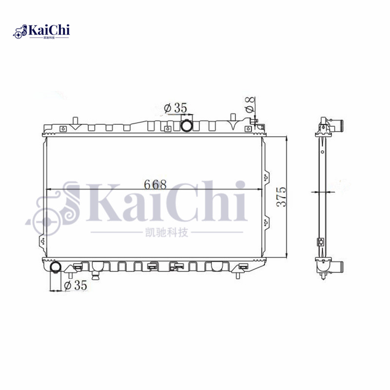66681 Auto Cooling Radiator Kia Cerato I Hatchback LD 1.5 CRDi 2005- Manual / Kia Spectra5 I Hatchback LD 1.5 CRDi 2005- Manual / Kia Cerato I Saloon LD 1.5 CRDi 2005-2009 Manual / Kia Spectra I Saloon LD 1.5 CRDi 2005-2009 Manual
