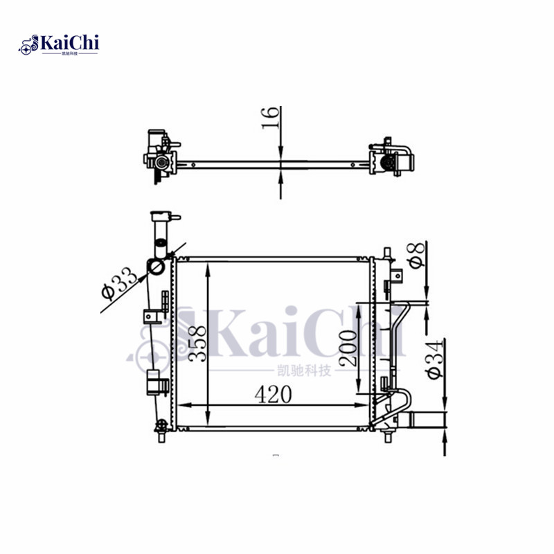 66746 Engine Cooling Radiator Kia Picanto II TA G3LA 1.0L 2011-2017 / Kia Picanto II TA G4LA 1.2L 2011-2017