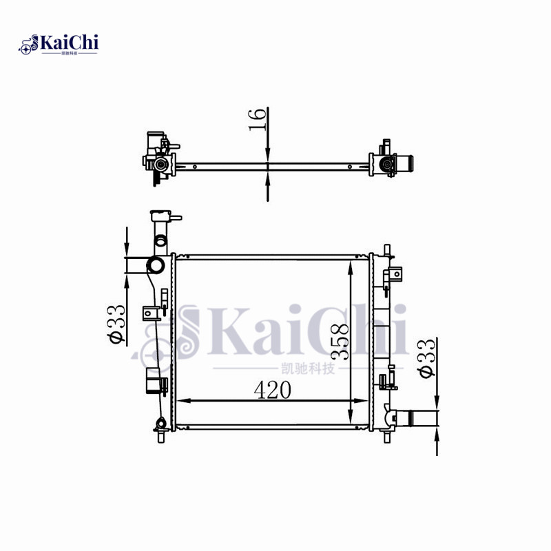66747 Engine Cooling Radiator Kia Picanto II TA G3LA 1.0L 2011-2017 Manual / Kia Picanto II TA B3LA 1.0LPG 2011-2017 Manual / Kia Picanto II TA Bi-Fuel B3LA 1.0L 2011-2014 Manual / Kia Picanto II TA G4LA 1.2L 2011-2017 Manual