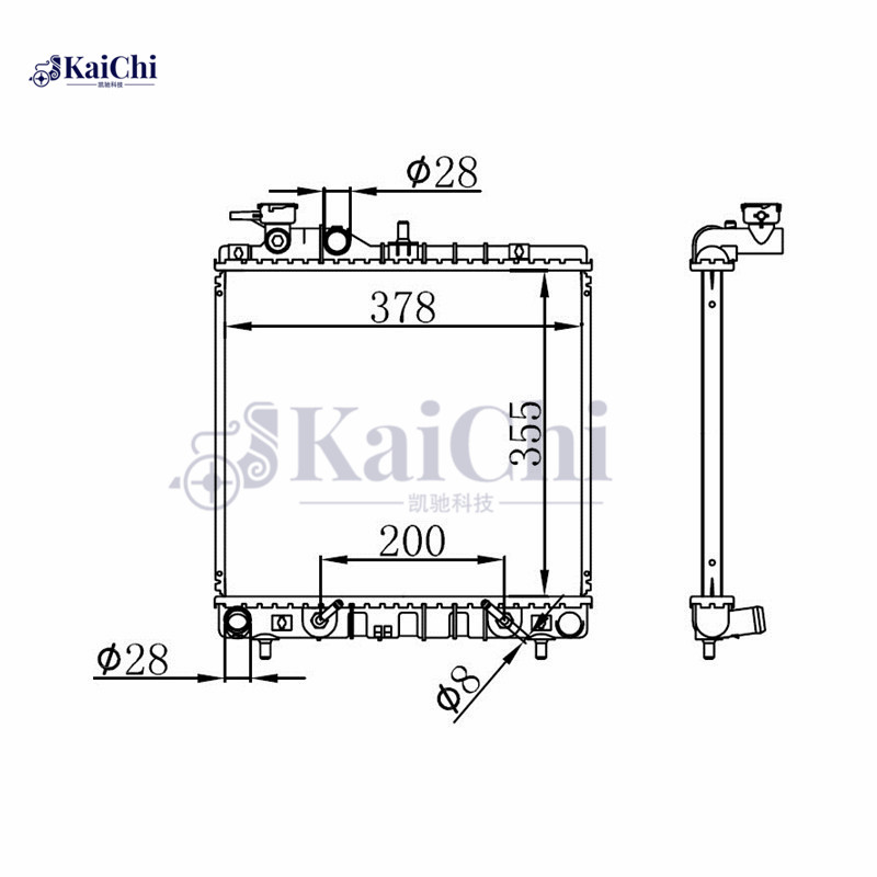 67016A Engine Cooler Radiator Hyundai Amica A5 G4HC 1.0i 1999-2000 / Hyundai Atos A5 G4HC 1.0i 1998-2002 / Hyundai Atos Prime A5 G4HC 1.0i 2001-2003 / Hyundai Atos Spirit KMHAG5/KMHAH5 G4HC 1.0i 1999-2005