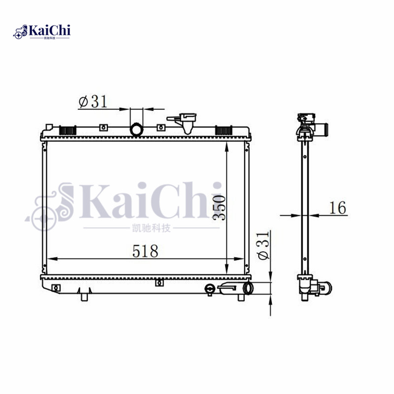 66624 Auto Radiator Kia Rio I Saloon DC 1.3L/1.5L 2000-2005 Manual / Kia Rio I Hatchback DC 1.3L/1.5L 2000-2005 Manual