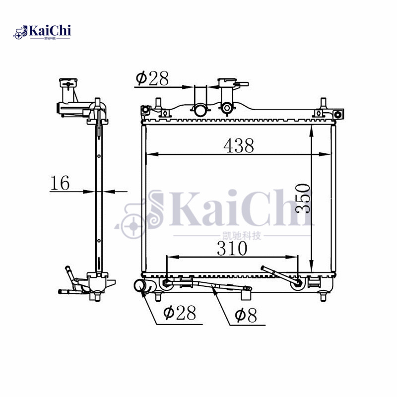 67098 Auto Spare Parts Radiator Hyundai i10 MK I PA G4HG 1.1L 2007-2013 / Hyundai i10 MK I PA G4HG 1.1 LPG 2008-2013 / Hyundai i10 MK I PA G4HG 1.2 LPG 2010-2013