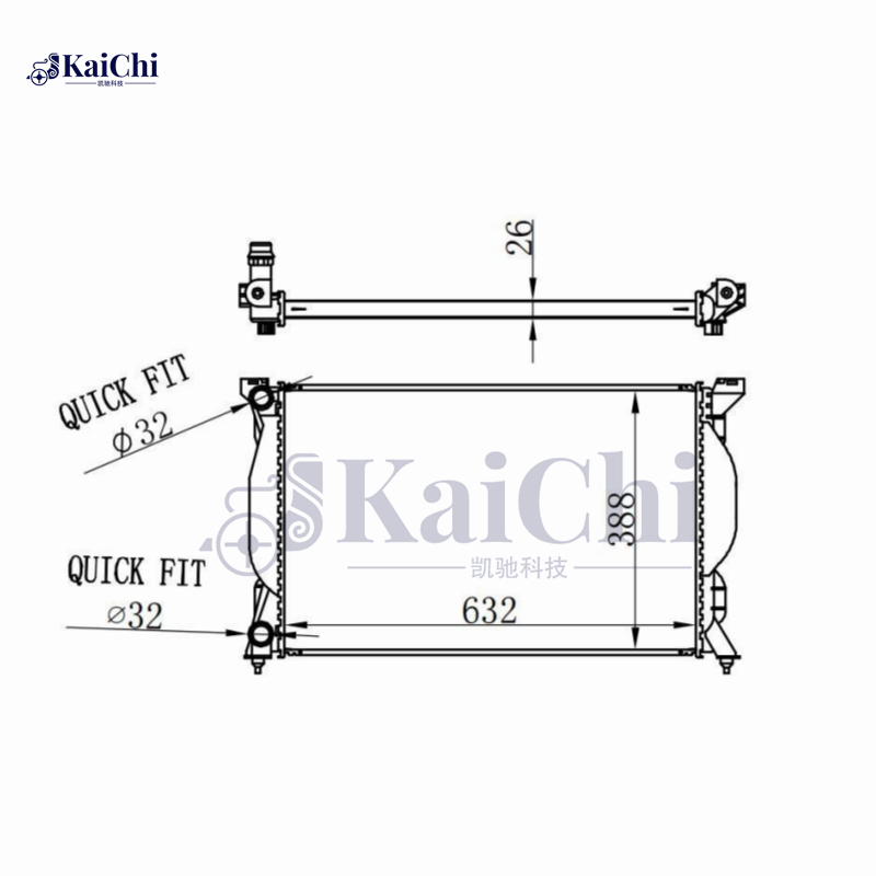 2557 Engine Cooling Radiator For 02-06 Audi A4 Quattro 1.8L