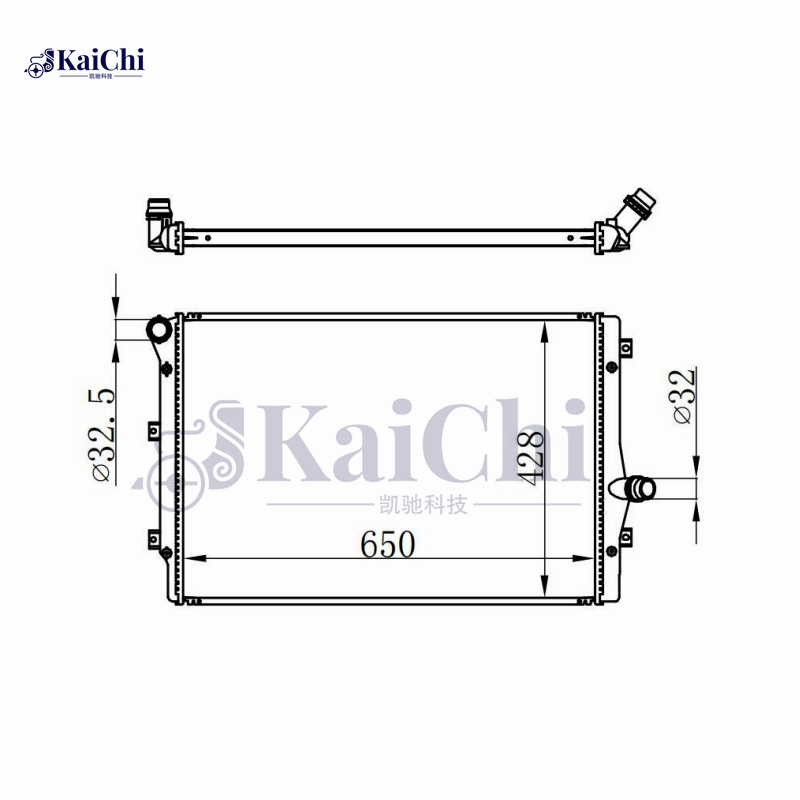 2822 OE Style Radiator For 04-15 Audi A3/TT VW Golf/GTI/Jetta 1.6T 1.8T 2.0T