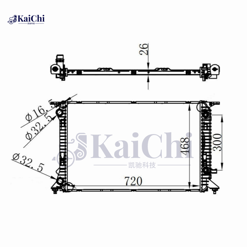 13188 Radiator With Oil Cooler For 09-18 Audi A4 A5 A6 Quattro Allroad Q3 Q5 1.8L 2.0L
