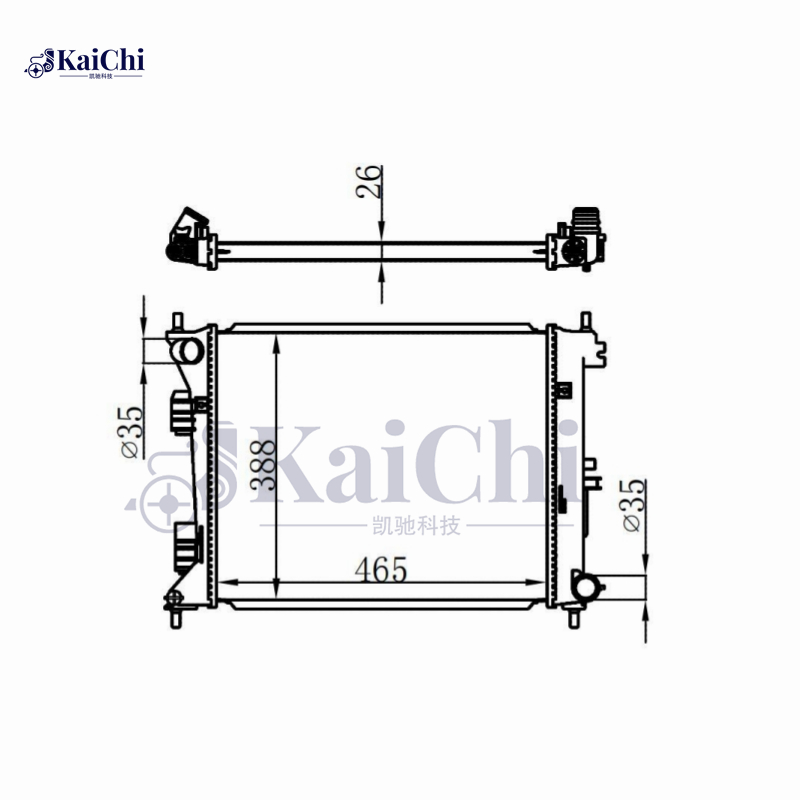 675007 Car Radiator For 13-17 Hyundai Veloster 1.6T MT