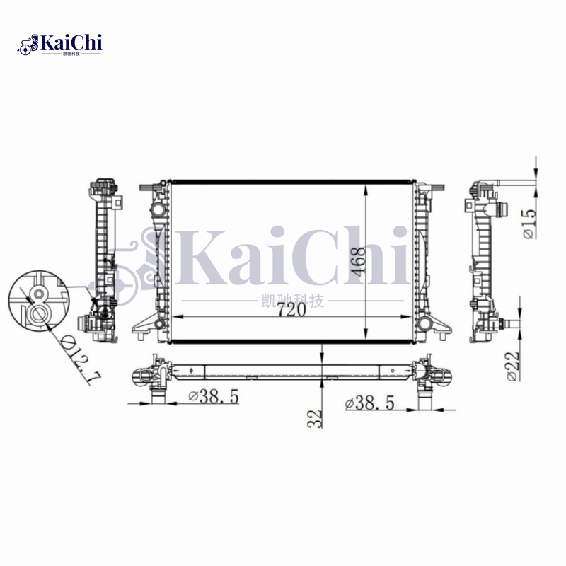 13773 Engine Cooling Radiator For 15- Audi A4/17- A5/19- A6 Quattro/17- Q5 Q7 Q8 3.0TDI