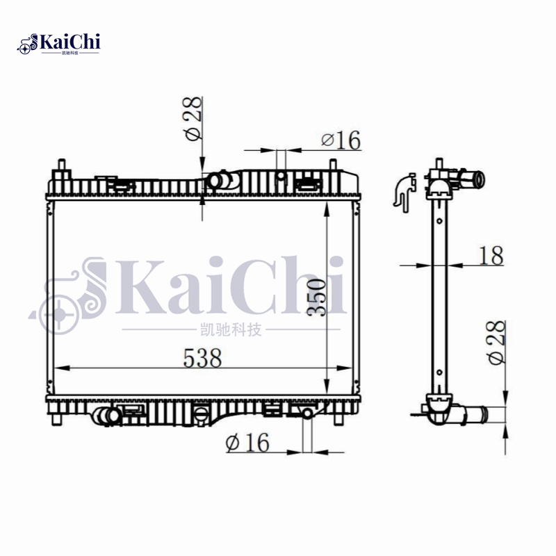 69234 Plastic Tank Radiator For 08-17 Ford Fiesta VI SPJA SPJC RTJA RTJB 1.4L 1.4LPG