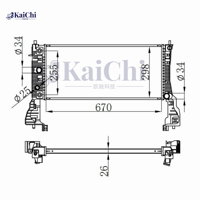 13356 Engine Coolant Radiator For 12-14 Ford Edge 2.0L Turbocharged