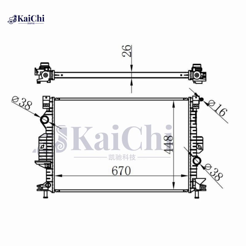 13331 Aluminum Core Cooling Radiator For 13-18 Ford C-Max 2.0L