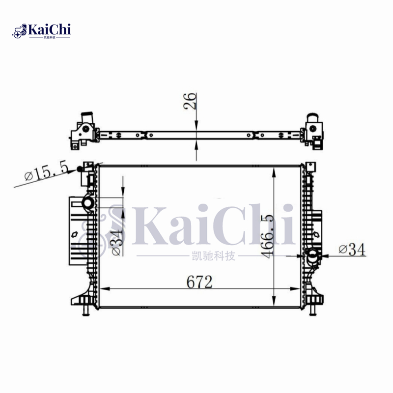 13528 Auto Radiator For 17-19 Ford Escape/19-22 Transit Connect/15-19 Lincoln MKC 1.5L/2.0L/2.3L
