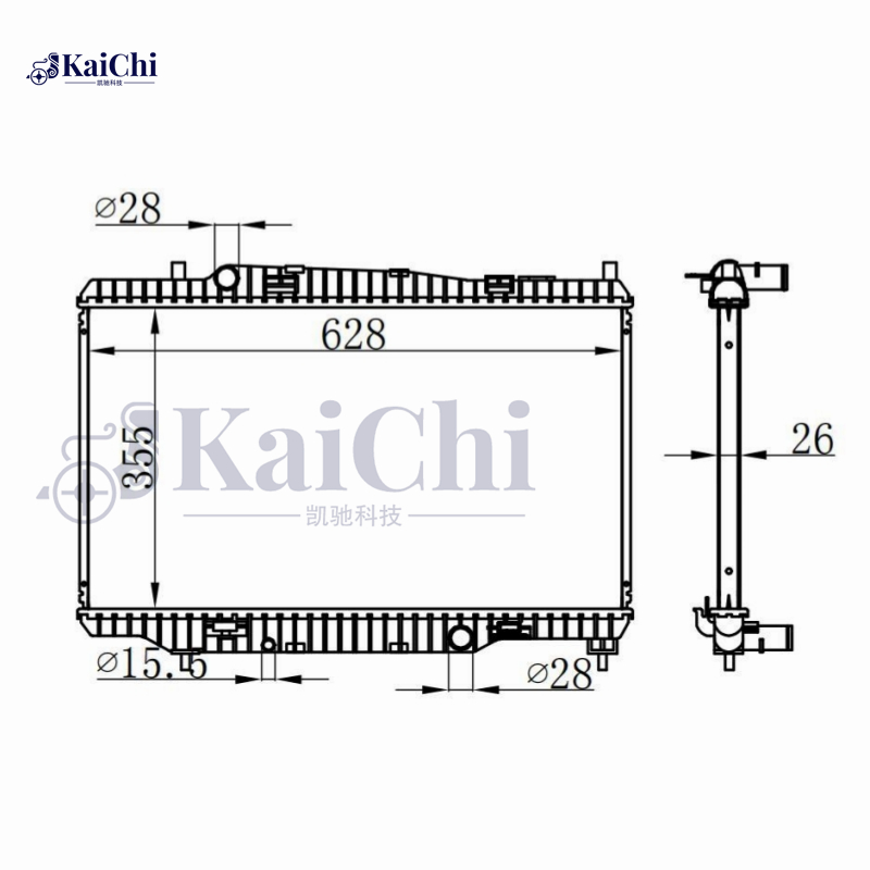 13430 Aluminum Core OE Style Engine Radiator For 14-18 Ford Fiesta 1.0L 1.6L