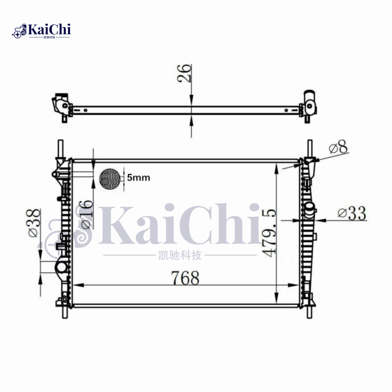 13454 OE Style Aluminum Cooling Radiator For 15-19 Ford Transit 150 250 350 3.2L/3.5L/3.7L