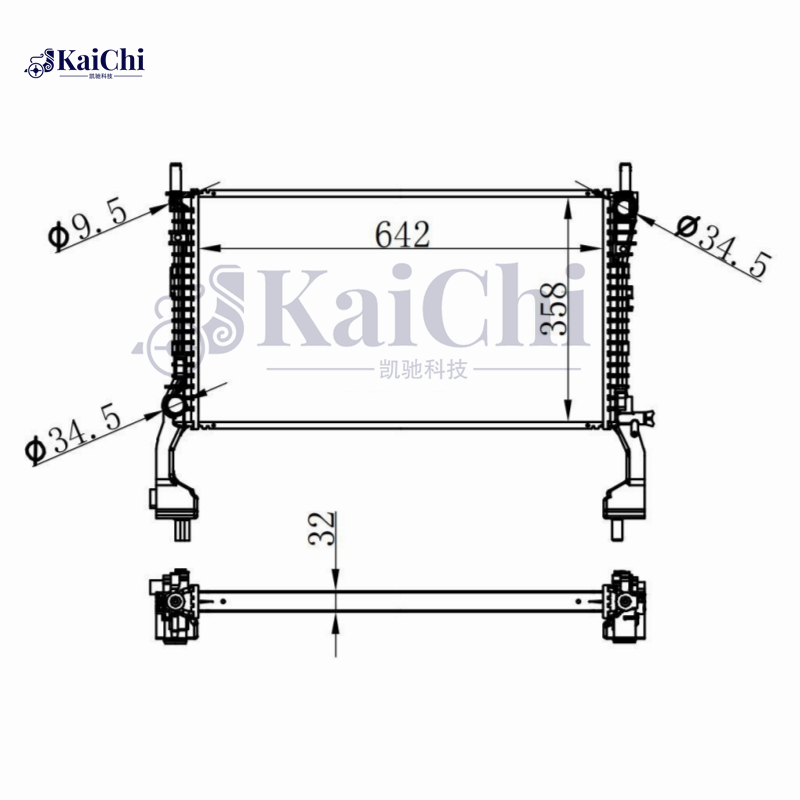13486 Aluminum Core Radiator For 15-20 Ford Mustang EcoBoost 2.3L/Shelby GT350 GT350R 5.2L