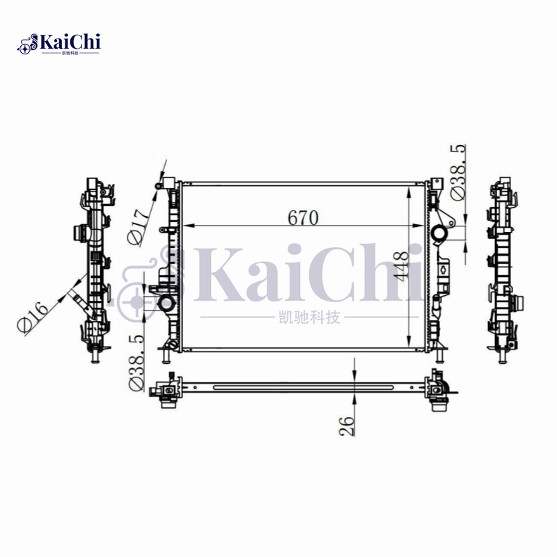 13593 Aluminum Core Radiator Without Oil Cooler Fits 14-19 Ford Escape 2.5L