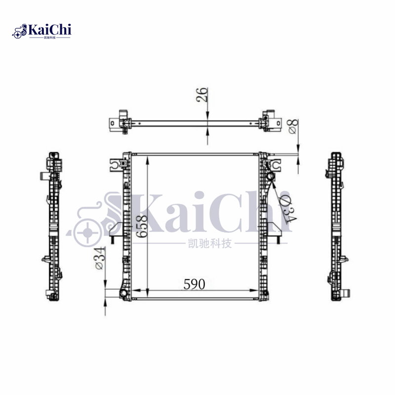 13804 Engine Cooling Radiator For 19- Ford Ranger 2.3L 2.5L 3.2L