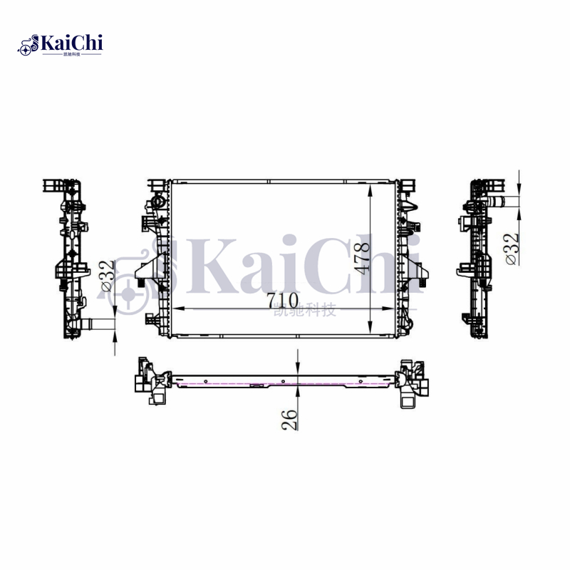65285 Engine Cooling Radiator For 03-15 Volkswagen Transporter T5 Bus/Multivan T5 Van 2.0L
