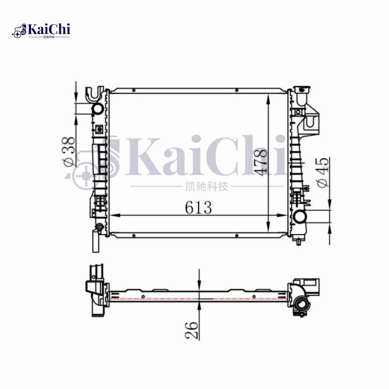 2480 Aluminum Core Radiator For 02-08 Dodge Ram 1500 2500 3500 3.7L 4.7L 5.7L 5.9L