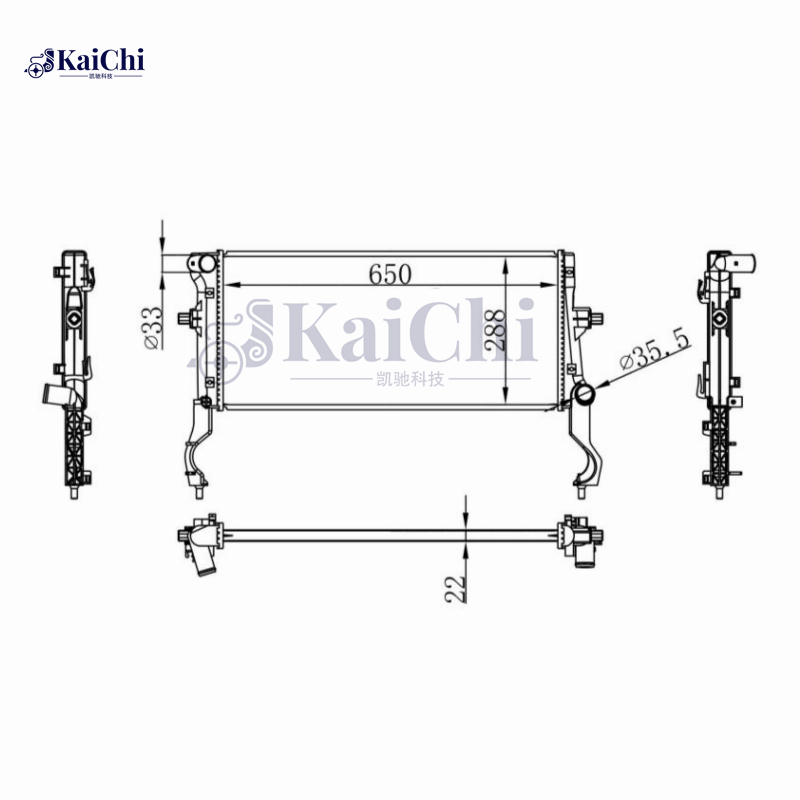13828 Aluminum Core Radiator For 18-21 Hyundai Kona 1.6L Turbo 25310J9000