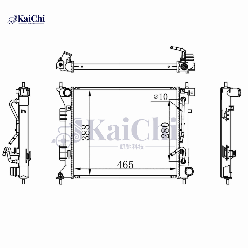 13518 Engine Radiator For 14-16 Kia Forte Koup/14-17 Forte5 1.6L Turbo Automatic Trans