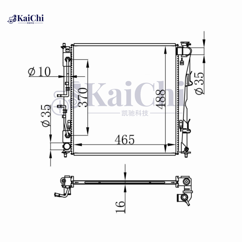 13189 Aluminum Radiator For 11-14 Hyundai Sonata/11-15 Kia Optima 2.0L Turbo