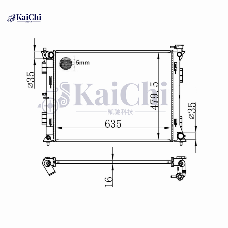 675052 Aluminum Core Radiator For 17-18 Kia Optima 2.0L Hybrid CSF 3873