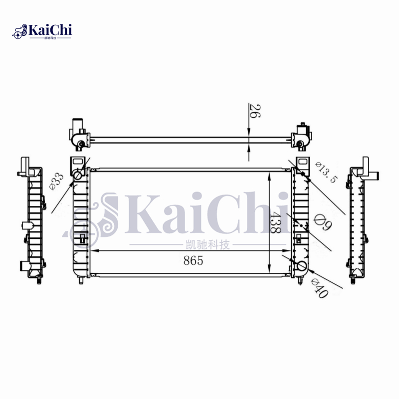 13419 Aluminum Core Radiator For 09-13 Escalade/Silverado/Tahoe/Sierra 1500/Yukon Hybrid 6.0L