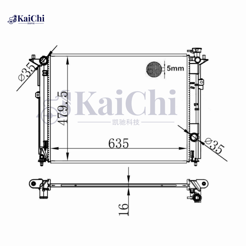 13455 OE Style Aluminum Core Cooling Radiator For 15-16 Hyundai Genesis 3.8L