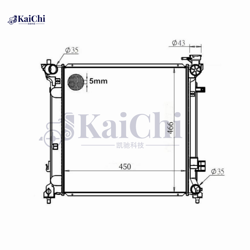 13538 Factory Style Cooling Radiator Aluminum Core For 15-19 Hyundai Sonata ECO 1.6L Turbo