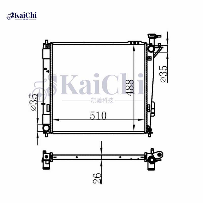 67518 Aluminum Core Radiator Fits 12-15 Hyundai Santa Fe III 2.2L 2.4L Manual